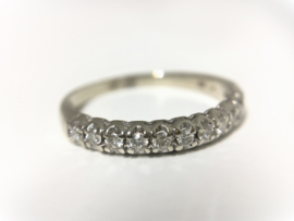14 K Antiek Witgouden Aanschuif Ring 0.30 crt Briljantgeslepen Diamant H / VS2