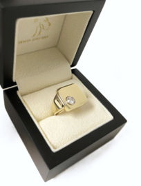 Massief Gouden Heren Pink Ring 0.5 ct Briljant Geslepen Diamant G/VVS1 - 12,7 g