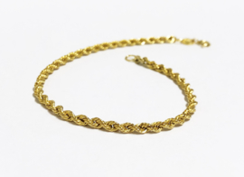 14 K Gouden Koord Armband - 18,5 cm