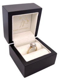18 Karaat Gouden Entourage Opaal Ring 0.20 ct Diamant