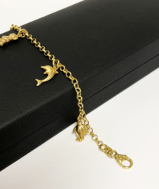 14 K Gouden Kinder Jasseron Armbandje Bedels - 14 cm