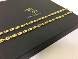 14 K Gouden Koffieboon Schakel Collier - 55 cm / 13,85 g