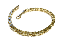 14 K Massief Gouden Konings Armband Byzantijns - 23 cm / 31.7 g / 5 mm