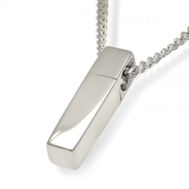 Zilver Vierkant Buisvormig Assieraad Inclusief Collier - 50 cm