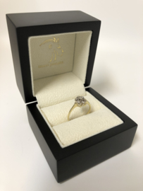 14 K Antiek Gouden Rozet Ring 0.15 crt Briljantgeslepen Diamant - H / VS1