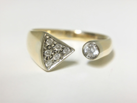 18 K Gouden Fantasie Ring 0.25 crt Briljantgeslepen Diamant