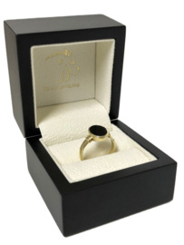 14 Karaat Gouden Dames Zegelring - Onyx (ovaal)