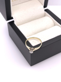 Diamonde 14 Karaat Gouden Solitair Ring 0.10 ct Briljant Geslepen Diamant G/VS2
