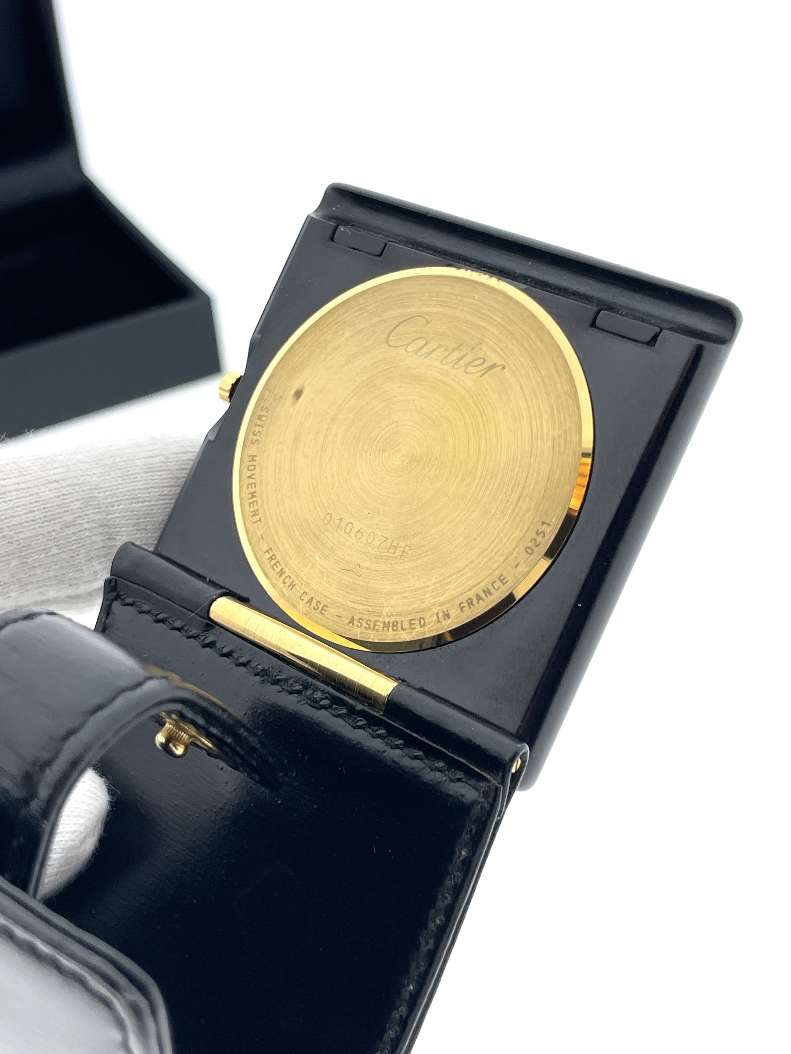 Vintage Cartier Pasha Travel Alarm Clock Ref/ 0251 Reiswekker Lederen Foudraal