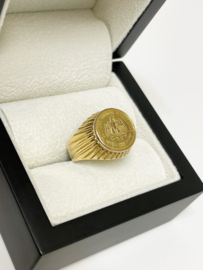 18 K Antiek Gouden Munt Ring 2 Pesos - Estados Unidos Mexicanos