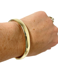 Brede 14 Karaat Gouden Bangle / Slaven Armband 10 x 60 - 24,5 g / 1 cm