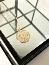 14 K Gouden Symbol Chain Tree Of Life - Levensboom 42-45 cm