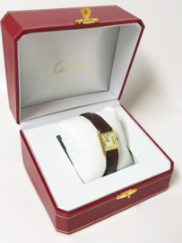 Must de Cartier Tank Midsize Champagne Roman Dial Classic Chocolate