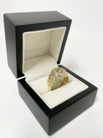 14 K Gouden Mercedes Ring 0.32 crt Briljantgeslepen Diamant - 7,1 g
