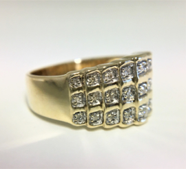 8 Karaat Band Ring 0.27 crt Briljantgeslepen Diamant