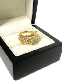 18 Karaat Massief Gouden Geluks Ring Klaver Vier - 1.0 ct Diamant