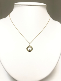 Gouden Fantasie Hanger 0.01 ct Briljant Geslepen Diamant