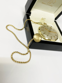 INDUS Antiek Gouden Zakhorloge Gouden Horloge Ketting Guilloche Button Datering Jaren '70