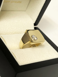 Handvervaardigd Gouden Zegelring 0.5 ct Diamant G/IF - 12,7 g