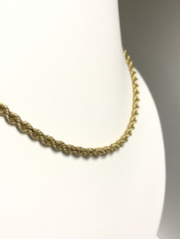 14 K Gouden Koord Collier - 45 cm / 7,1 g / 4 mm