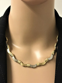 Set - 14 K Bicolor Gouden Fantasie Collier + Armband - 31,35 g