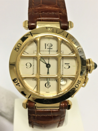 Pasha de Cartier Grill 38 mm- 18 K Gouden Heren Polshorloge Incl Doos / Papieren