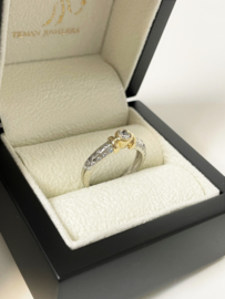 14 K Bicolor Gouden Eclat Solitair Ring 0.50 crt Diamant  TW / VVS