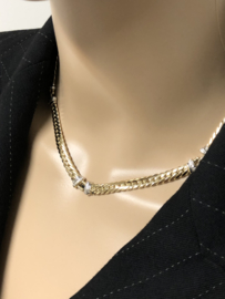 14 K Gouden Gourmet Collier 0.06 crt Briljantgeslepen Diamant - 42 cm / 18,95 g
