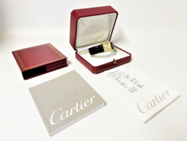 Must de Cartier Tank Large Date Ivory Roman Dial Quartz Full Set Incl Cartier Garantie