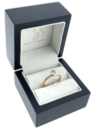 Blush Rosé Gouden Solitair Ring Briljant Geslepen Cubic Zirkonia - Mt 17.25