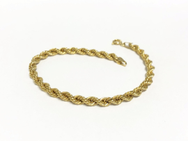 14 K Gouden Koord Armband - 19 cm / 4 mm