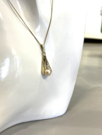 14 Karaat Bicolor Gouden Hanger Zoetwater Parel / Diamant