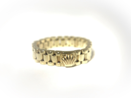 14 K Gouden Rolex Schakel Ring (Flexibel)