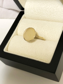 14 K Gouden Graveer Ring Rondje  - 1,2 cm