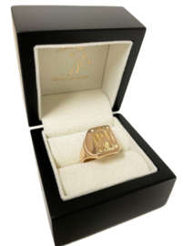 Antiek Massief Rosé Gouden Heren Ring Monogram W/A