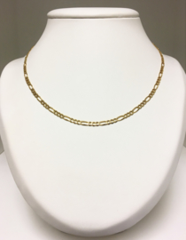 14 K Gouden Figaro Schakel Ketting - 45 cm / 7,45 g