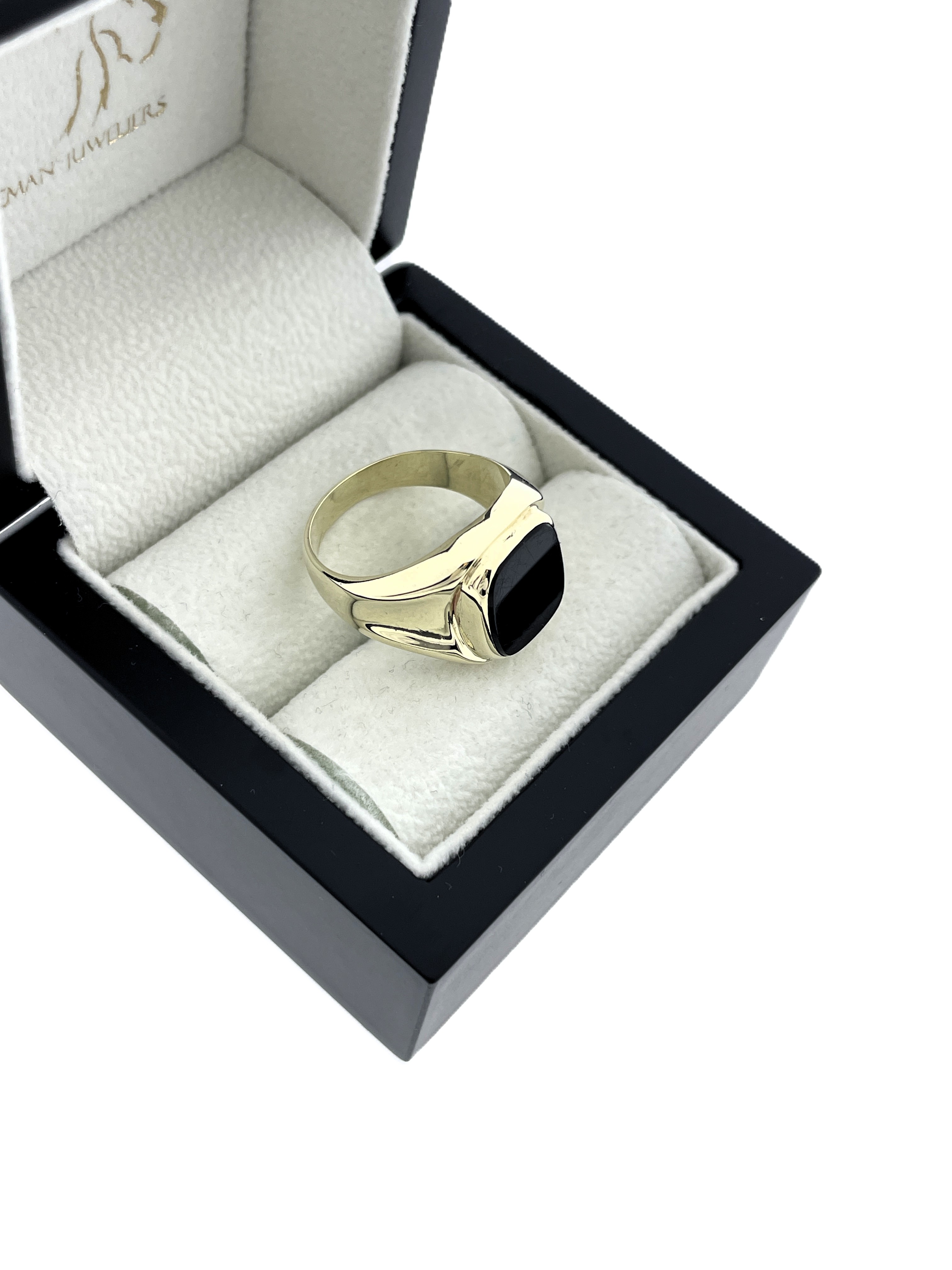 14 Karaat Gouden Heren Zegelring Onyx Klassiek Model