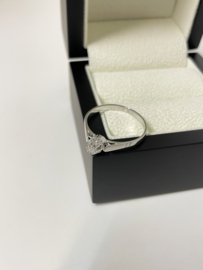 14 K Witgouden Solitair Ring 0.10 ct Briljant Geslepen Diamant - H/SI