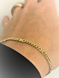 14 K Gouden Gourmet Infinity Schakel Armband - 22 cm