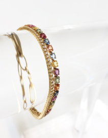 Just Jewels Rainbow 18 K Gouden Armband 0.73 crt Diamant / 6,74 crt Saffier