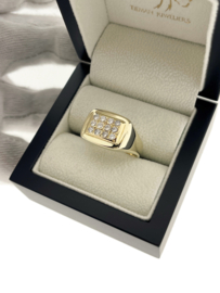 14 Karaat Gouden Heren Ring 0.35 ct Briljant Geslepen Diamant H / SI