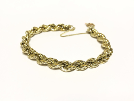 14 K Gouden Koord Armband - 19,5 cm / 9,9 g / 6 mm