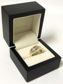 14 K Bicolor Gouden Bandring 0.15 Crt Diamant - G/VS2-SI1