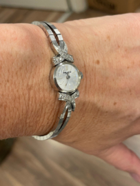 Antiek Witgouden Baume en Mercier Dames Polshorloge - ca 0.15 ct Diamant