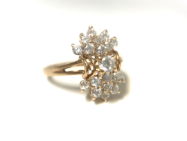 14 K Rosé Gouden Fantasie Ring Briljant Geslepen Cubic Zirkonia