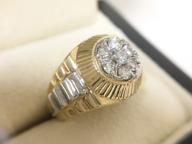 14 K Bicolor Gouden Rolex Ring ca 0.60 crt Briljantgeslepen Diamant - 11,19 g