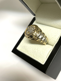 14 Karaat Bicolor Gouden Heren Rolex Ring - 10 g