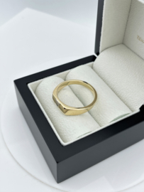 14 Karaat Massief Gouden Heren Ring Witgouden Accent - 6.2 g / Mt 20.5