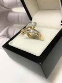 14 K Gouden Slagring 0.26 Crt Briljant Geslepen Diamant