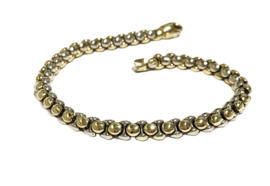 Monzario - 14 K Bicolor Gouden Popcorn Schakel Armband - 19.5 cm / 16 g